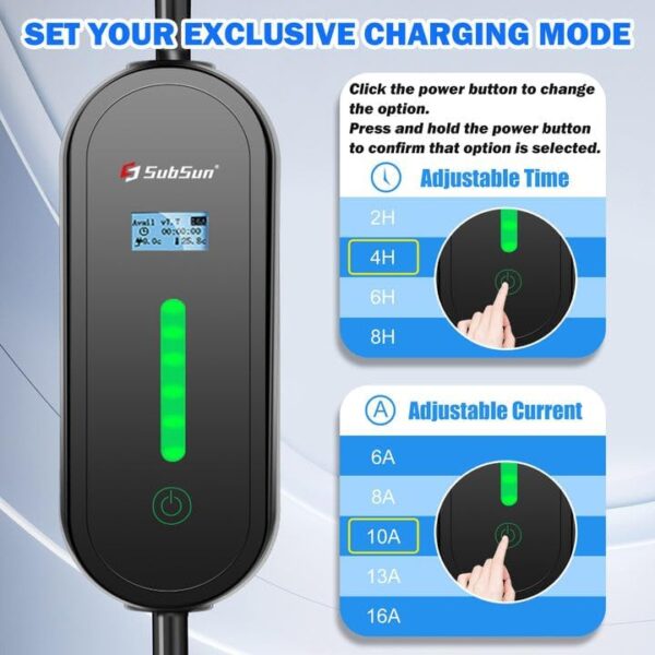 Authoritative SubSun Portable Level 1 & 2 EV Charger 16Amp - Image 4