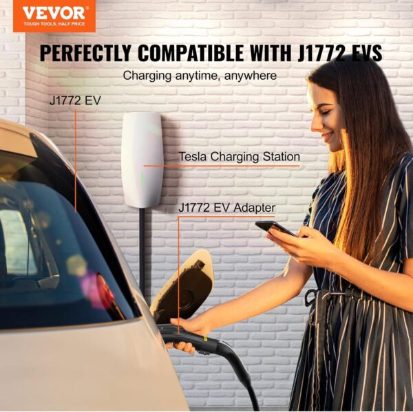 VEVOR Tesla-J1772 Pro Adapter Deliver powerful 48A/240V - Image 2