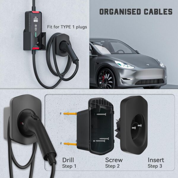 J1772 EV Charger Holder Wall Mount Outstanding - Image 6