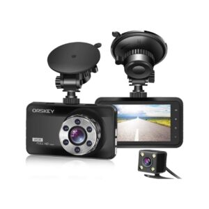 ORSKEY 1080P Dual Dash Cam: Front & Rear Car Camera