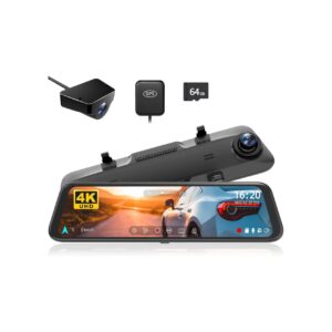 WOLFBOX G850 4K Mirror Dash Cam w/ WiFi & Voice