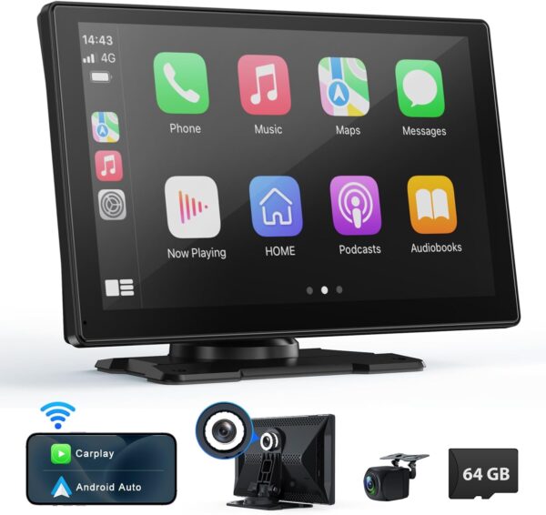 9" Wireless CarPlay/Android Auto Portable Screen