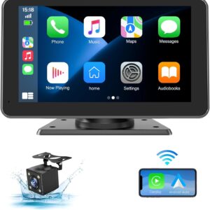 7" Wireless CarPlay Screen: Portable Car Stereo