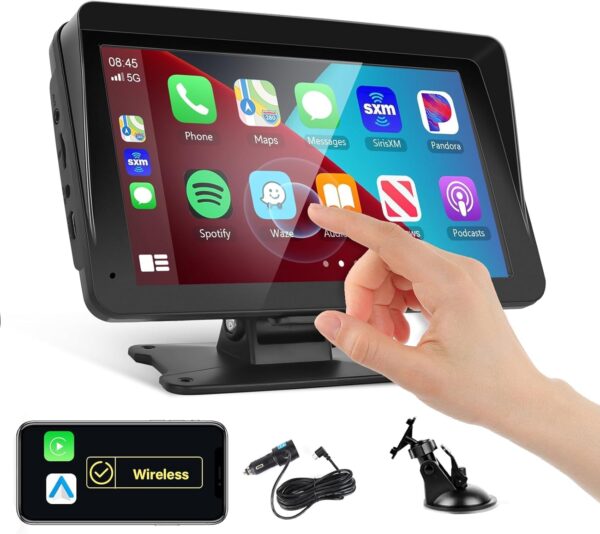 Podofo 7" Portable CarPlay/Android Auto Car Stereo