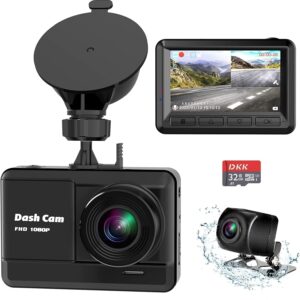 Mini Dash Cam: 1080P Front & Rear w/ 32GB SD