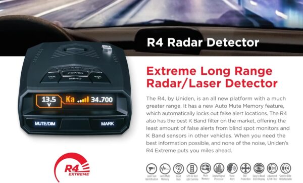 Uniden R4 Extreme Range Radar Laser Detector w/GPS - Image 5