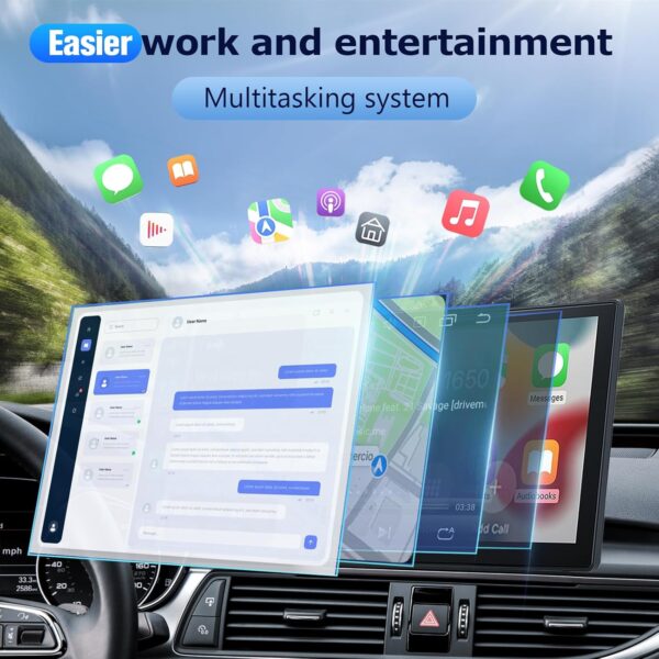 9" Wireless CarPlay/Android Auto Portable Screen - Image 3