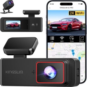 KINGSLIM 2K Dash Cam: Front & Rear WiFi Dashcam