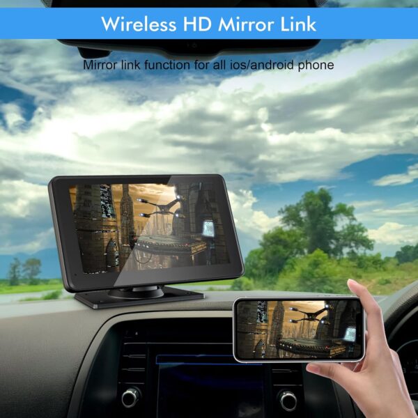 7" Portable CarPlay/Android Auto Wireless Stereo - Image 5