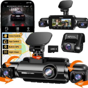 Neideso 360° 4CH Dash Cam: FHD 1080PWi-Fi/GPS