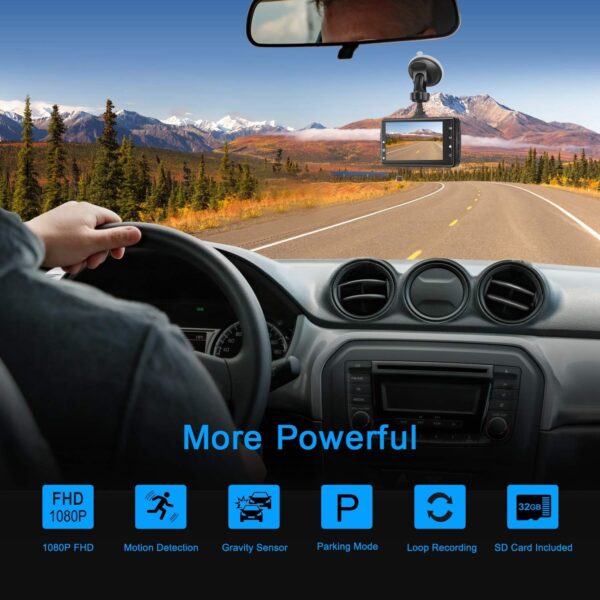 BOOGIIO 1080P Dash Cam w/ 32GB SD Card - Image 2