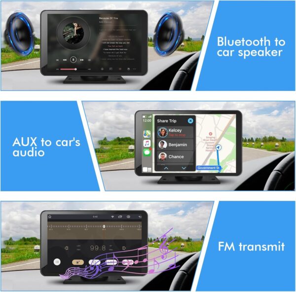 7" Portable CarPlay/Android Auto Wireless Stereo - Image 4