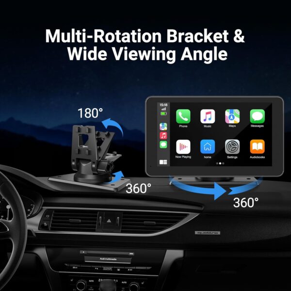 7" Wireless CarPlay Screen Portable Car Stereo - Image 6