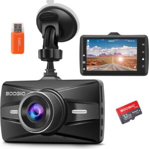 BOOGIIO 1080P Dash Cam w/ 32GB SD Card