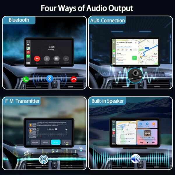 7" Portable CarPlay/Android Auto Touchscreen Stereo - Image 5