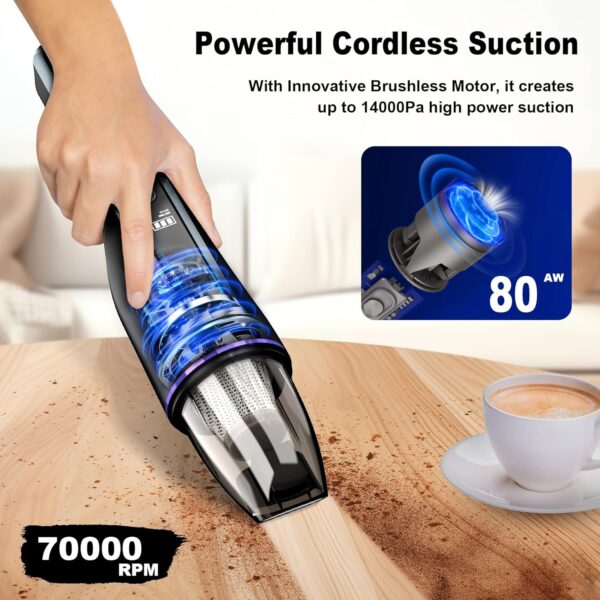 Cordless Handheld Vacuum 14000Pa Powerful Suction - Image 4