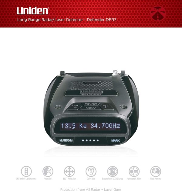 Uniden DFR7 Super Long Range Radar Laser Detector - Image 2