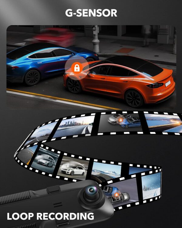 WOLFBOX G850 4K Mirror Dash Cam w/ WiFi & Voice - Image 7
