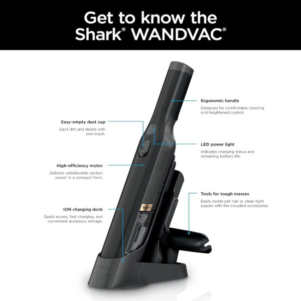 Shark WANDVAC WV201BK Cordless Handheld Vacuum - Image 13