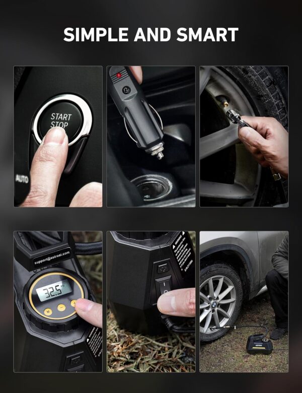 Powerful AstroAI Portable Tire Inflator 12V - Image 8