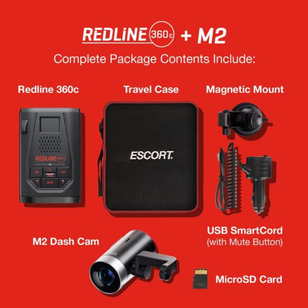 Escort Redline 360c & M2 Radar/Laser Detector & Dash Cam - Image 7